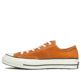 1970s OrangeBitte Retro Turn Fur Low Top Stijlvolle canvas schoenen Oranje