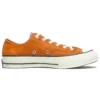 1970s OrangeBitte Retro Turn Fur Low Top Stijlvolle canvas schoenen Oranje