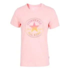 Alfabetpatroonprint Ronde hals Korte mouwen Roze