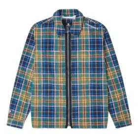 All Over Print Utility Zip Front Shirt Aziatische maten “Blauw”