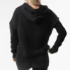 Athleisure Casual sportieve gebreide hoodie met capuchon Zwart