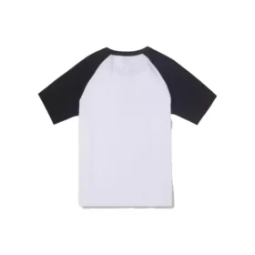 Baseball-T-shirt met logo Aziatische maten “Wit Zwart”