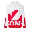 Bedrukt sweatshirt met trechterhals Aziatische maten “Rood”