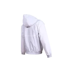 Casual jas met capuchon, trekkoord en zakken, wit