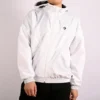 Casual jas met capuchon, trekkoord en zakken, wit