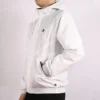 Casual jas met capuchon, trekkoord en zakken, wit
