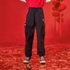 Casual lange broek Aziatische maten “Zwart Rood”