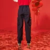 Casual lange broek Aziatische maten “Zwart Rood”