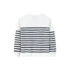 Casual Stripe Crew Sweater Aziatische maten “Wit Zwart”
