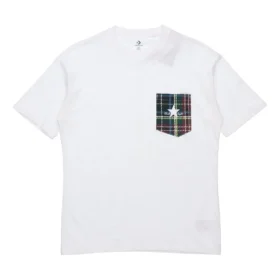 Casual T-shirt met korte mouwen en zak voor heren, wit