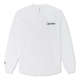 Chain Stitch T-shirt met lange mouwen en raglanmouwen Aziatische maten “Wit”