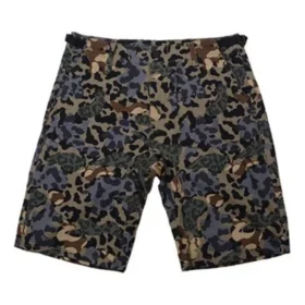 Chino-short met camouflageprint Aziatische maten “Grijsgroen”
