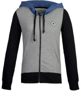 Chuck Taylor All Star Sweatshirt met capuchon en volledige rits Aziatische maten “Grijs”