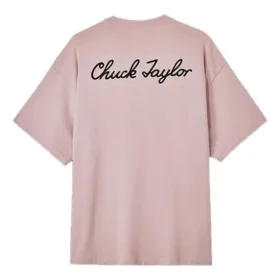 Chuck Taylor Sneaker Patch T-shirt met ronde hals Aziatische maten “Pink”