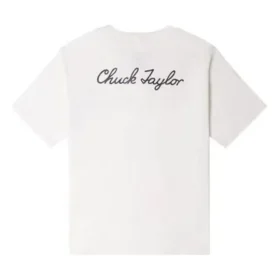 Chuck Taylor T-shirt met logo en knoopsluiting Aziatische maten “White”