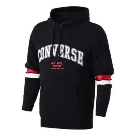 Collegiate Text Pullover Hoodie Aziatische maten “Black”