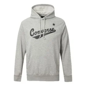 Converse Alphabet Logo Printing hoodie met trekkoord voor heren, grijs