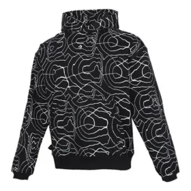 Converse heren athleisure casual sportieve pullover met capuchon, gevoerd met fleece en all-over print