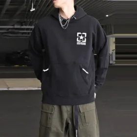 Converse heren fleece met contrasterend logo, zwart