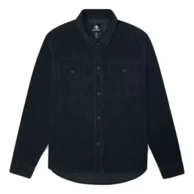Converse heren sportcargoshirtjas van corduroy, zwart