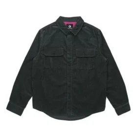 Converse heren sportcargoshirtjas van corduroy, zwart