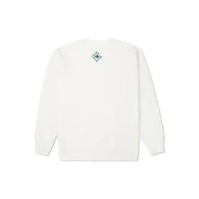 Converse New Year-serie voor heren, pullover met borstzak en fleecevoering, ronde hals, melkwit