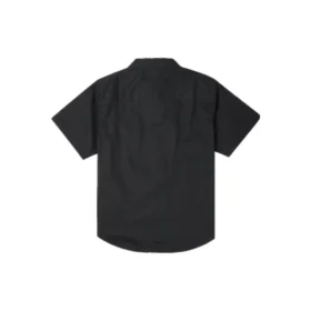 Effen geweven Carpenter Button Down Aziatische maatvoering “Zwart”