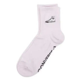 Geborduurde sneakerpatch korte sokken, twee paar “Roze”