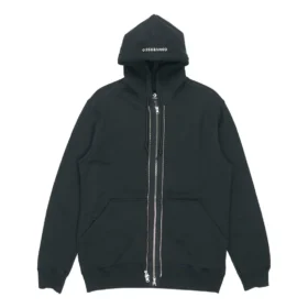 Herenjas met capuchon en ritssluiting, zwart