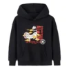 Hoodie met cartoonletters Aziatische maten “Zwart Wit Rood”
