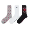 Korte sokken met logopatroon “Black Grey White”