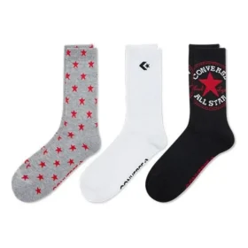 Korte sokken met logopatroon “Black Grey White”