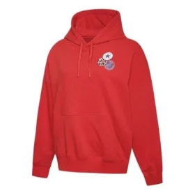 Logo-opdruk met capuchon en trekkoord Rood