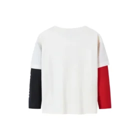 Logo Rabbit Year bedrukt T-shirt met lange mouwen Aziatische maten “Wit Zwart Rood”