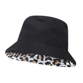 Omkeerbare buckethoed met luipaardprint “White”