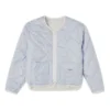 Omkeerbare effen kleur sportkleding zonder capuchon, gewatteerd, melkwit