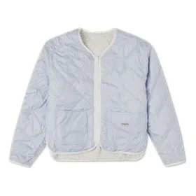 Omkeerbare effen kleur sportkleding zonder capuchon, gewatteerd, melkwit