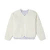 Omkeerbare effen kleur sportkleding zonder capuchon, gewatteerd, melkwit