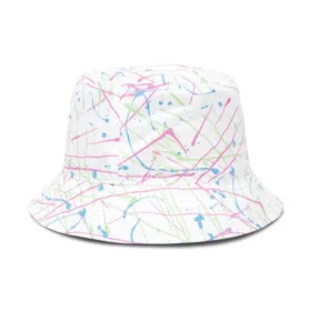 Omkeerbare Paint Splatter Bucket Muts “White”