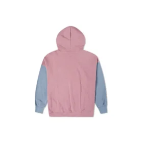 Oversized pullover met capuchon en kleurblokken Aziatische maten “Pink Aura”