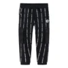 Sportbroek van gebreid materiaal met letterlogo Aziatische maten “Zwart Wit”