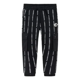 Sportbroek van gebreid materiaal met letterlogo Aziatische maten “Zwart Wit”