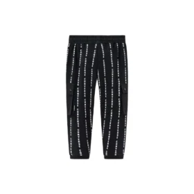 Sportbroek van gebreid materiaal met letterlogo Aziatische maten “Zwart Wit”