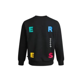 Sportief sweatshirt met contrasterende letters en ronde hals Aziatische maten “Zwart”
