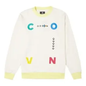 Sportief sweatshirt met ronde hals en contrasterende letterprint Aziatische maten “White”