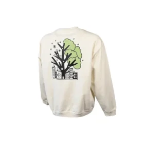 Spring Up Graphic Crew Sweatshirt Aziatische maten “Egret”