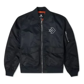 SS22 Logo Loose Sports Retro pilotenjas Unisex Zwart