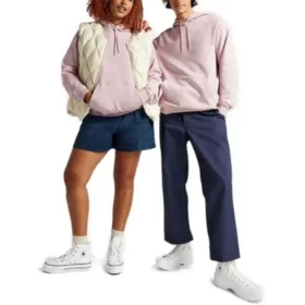 Standaard pasvorm Hoodie met geborduurde ster op de linkerborst Aziatische maten “Phantom Violet”