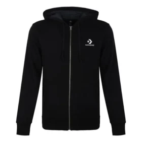 Star Chevron-jas met capuchon en doorlopende rits, Aziatische maten “Zwart”