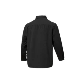 Twill overhemd met lange mouwen en knopen Aziatische maten “Zwart”